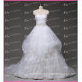 2015 Ball Gown Sweetheart Neckline Side-draped Pick-ups Lace Appliqued Crystal Wedding Factory Dresses